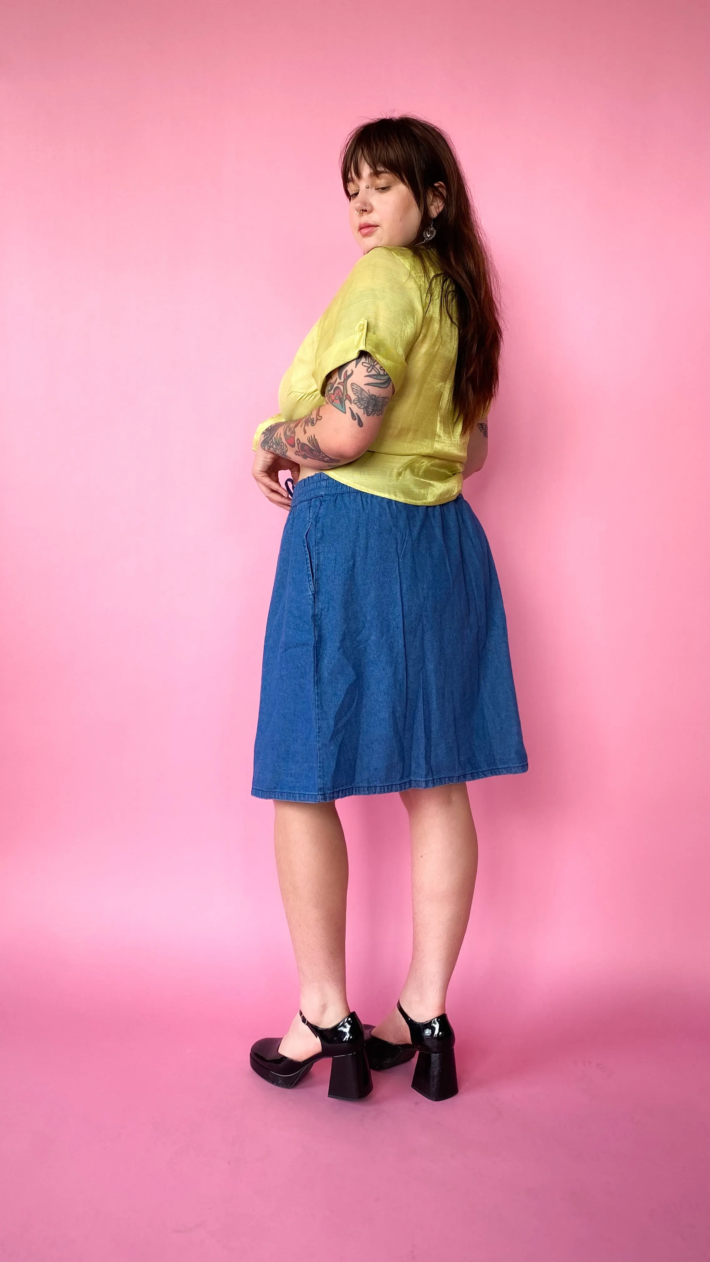 1990s Blue Denim Skort, sz. 3X