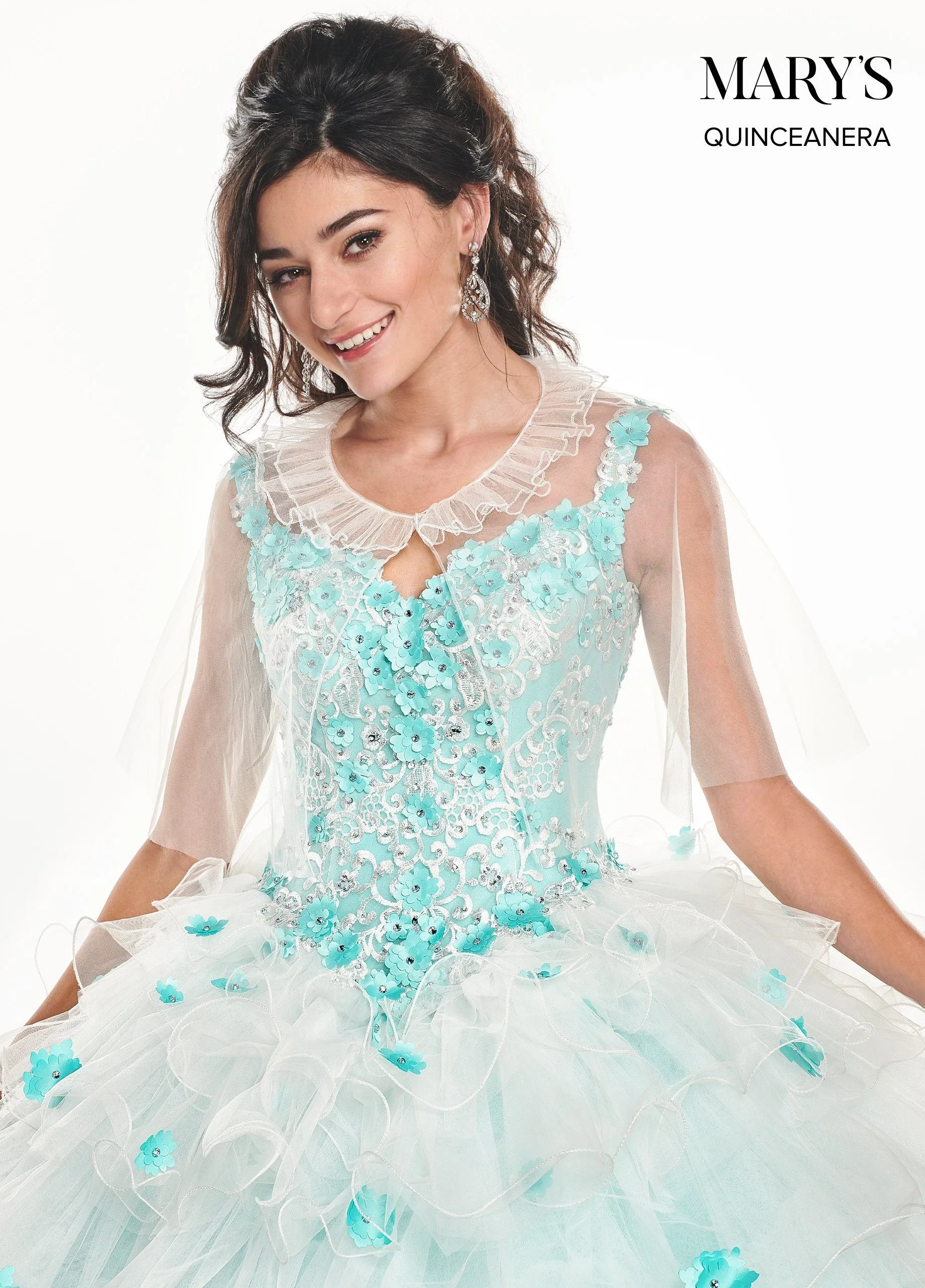 3D Floral Ruffled Quinceanera Dress by Mary's Bridal MQ2071
