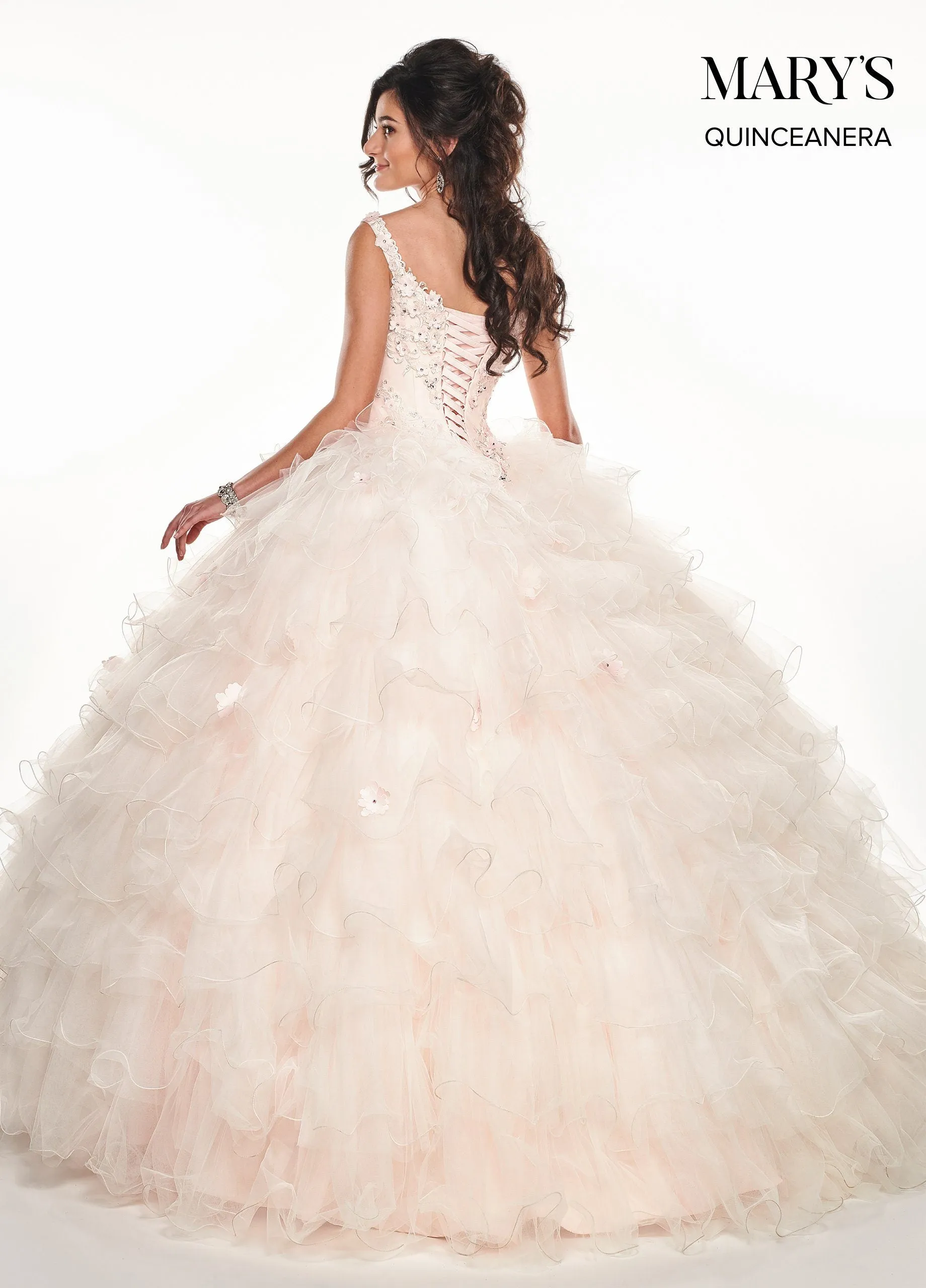 3D Floral Ruffled Quinceanera Dress by Mary's Bridal MQ2071