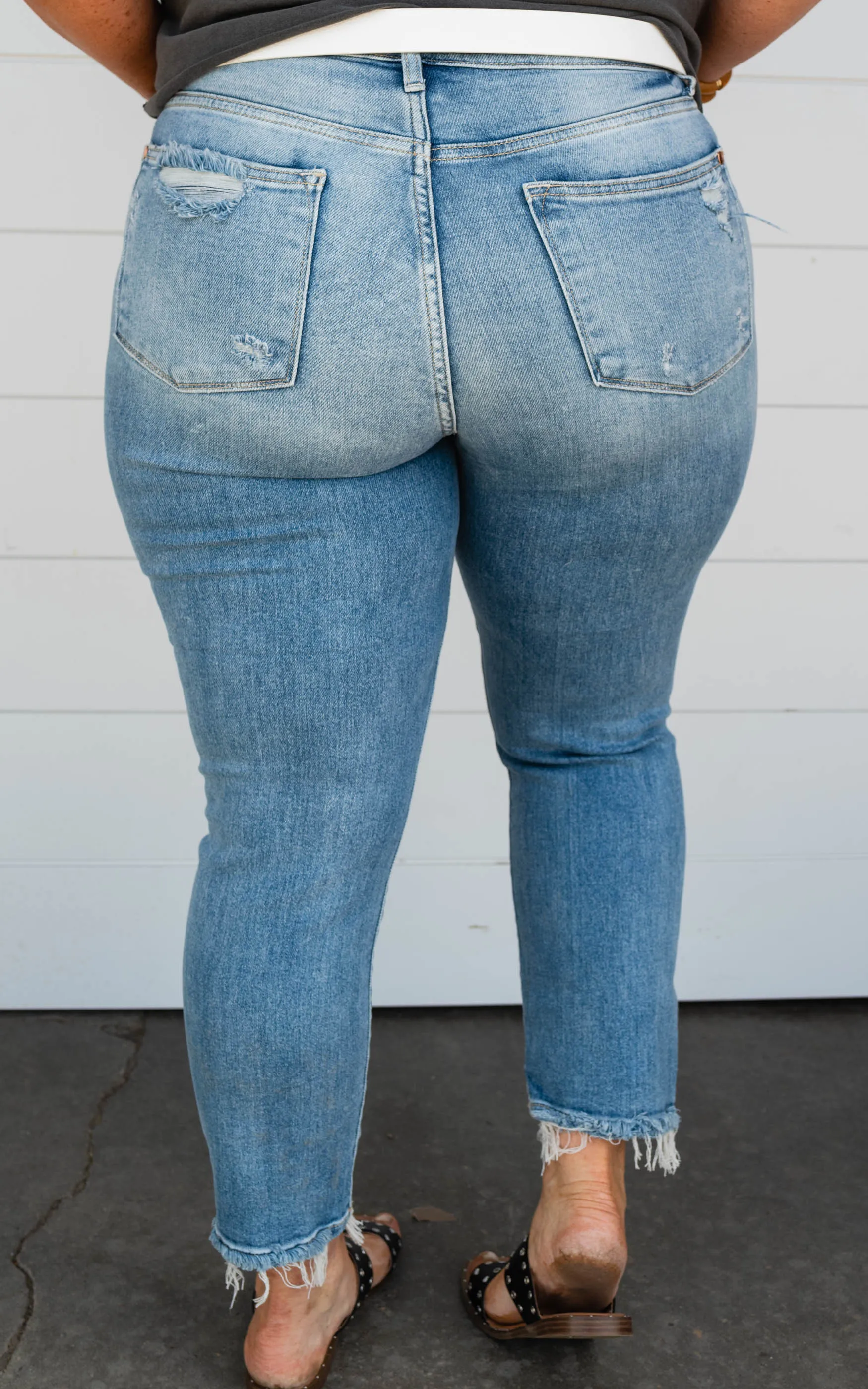90's Hi Rise Slim Straight Leg Jeans- Judy Blue - Final Sale