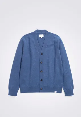 Adam Lambswool Cardigan - Calcite Blue