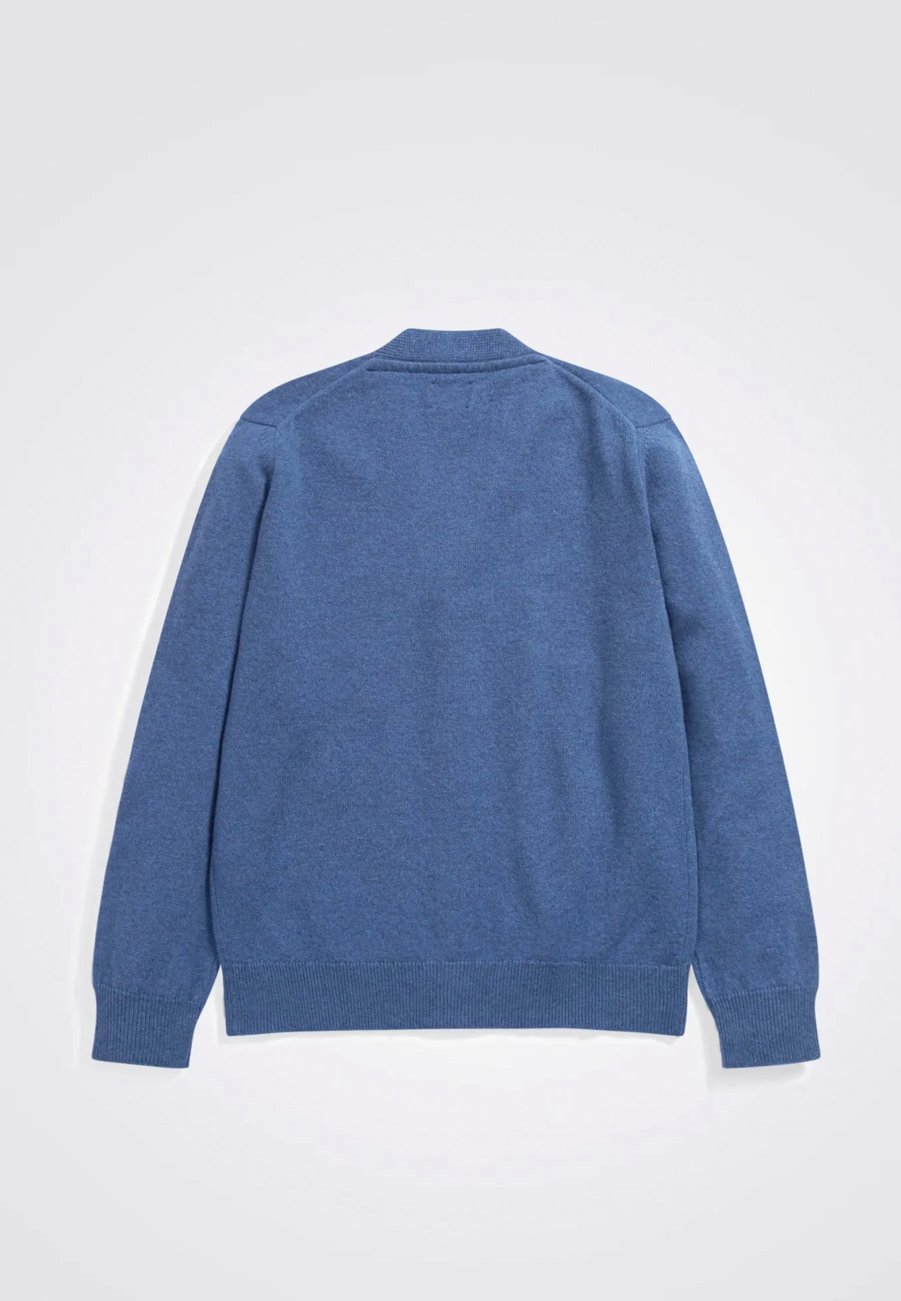 Adam Lambswool Cardigan - Calcite Blue