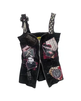 Angelina black zip up corset