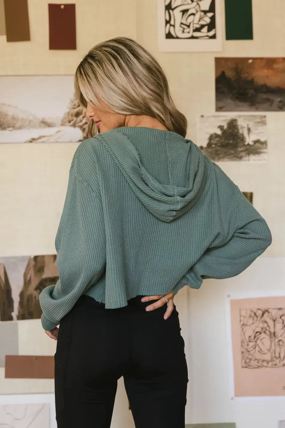 Anna Zip Up in Sage