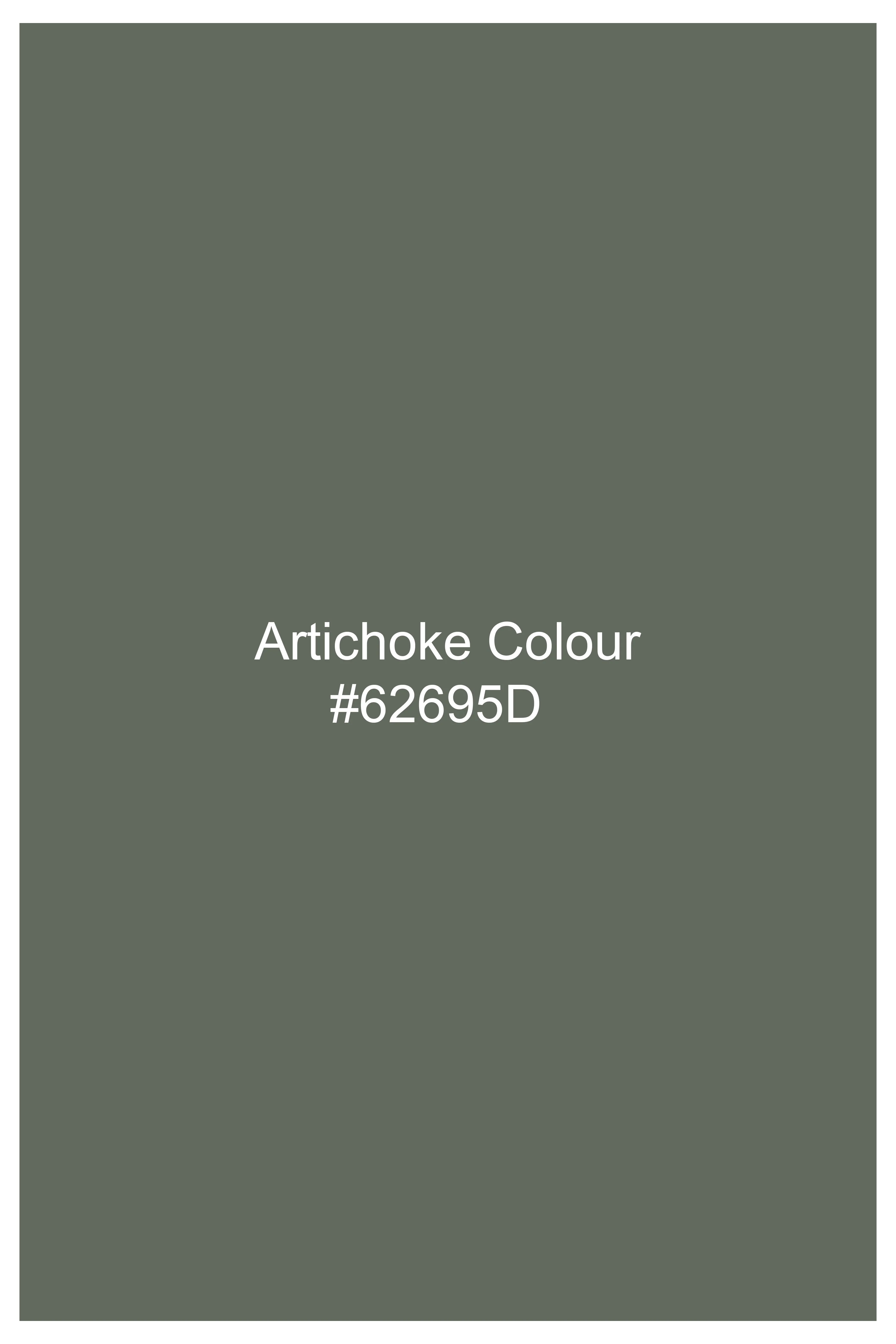 Artichoke Green Wool Rich Double Breasted Blazer