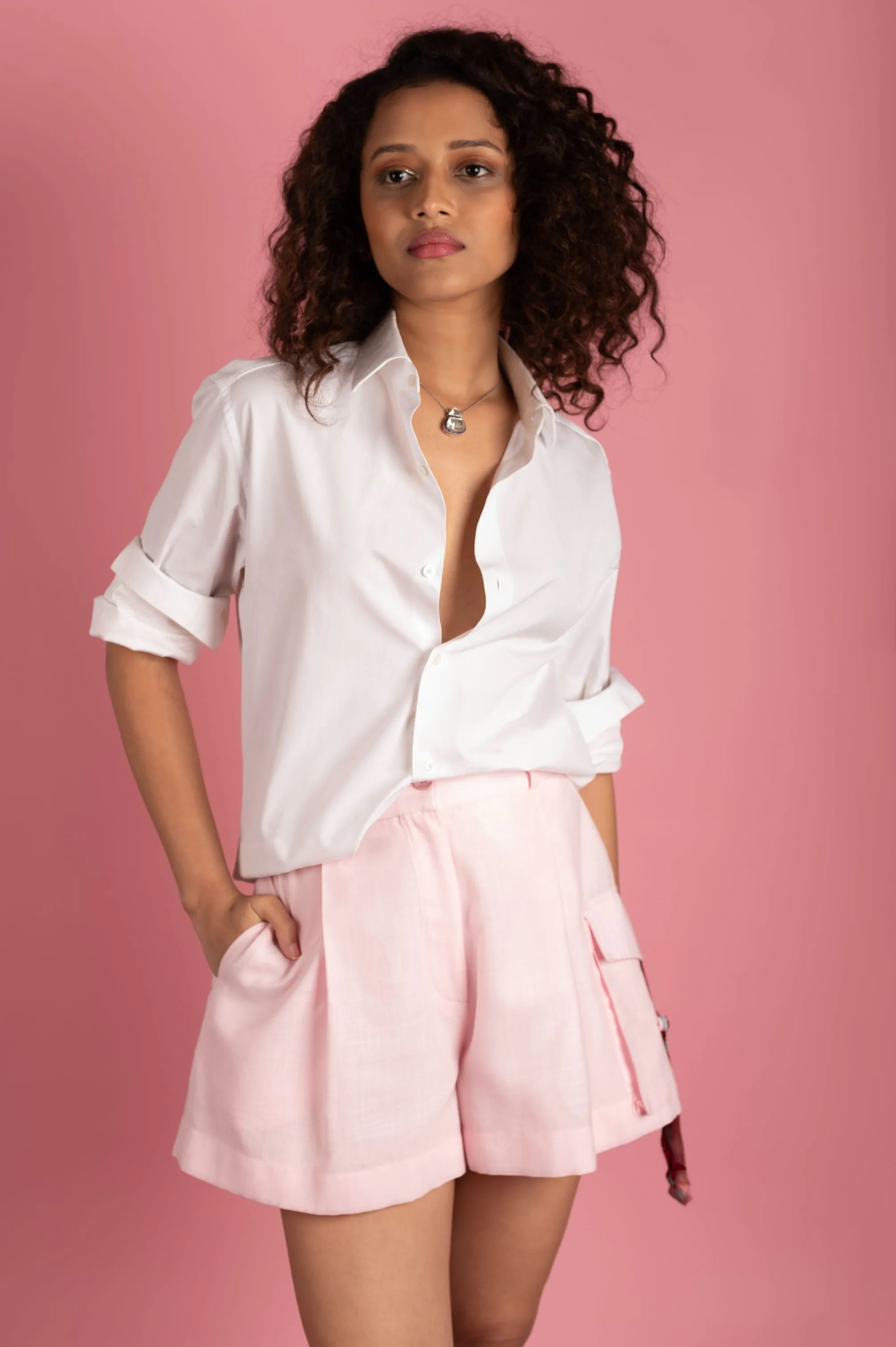 Baby Pink Cargo Shorts