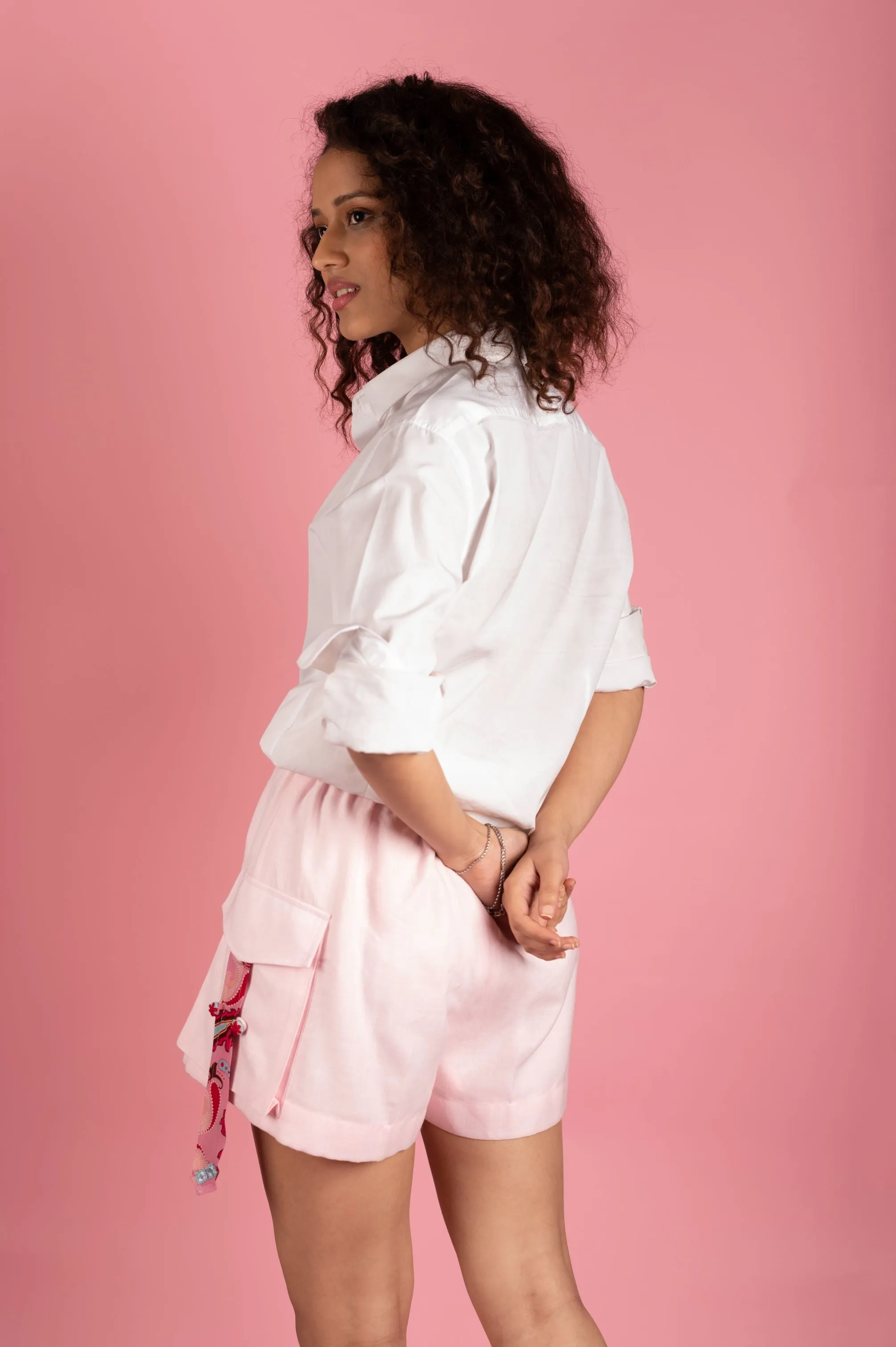 Baby Pink Cargo Shorts