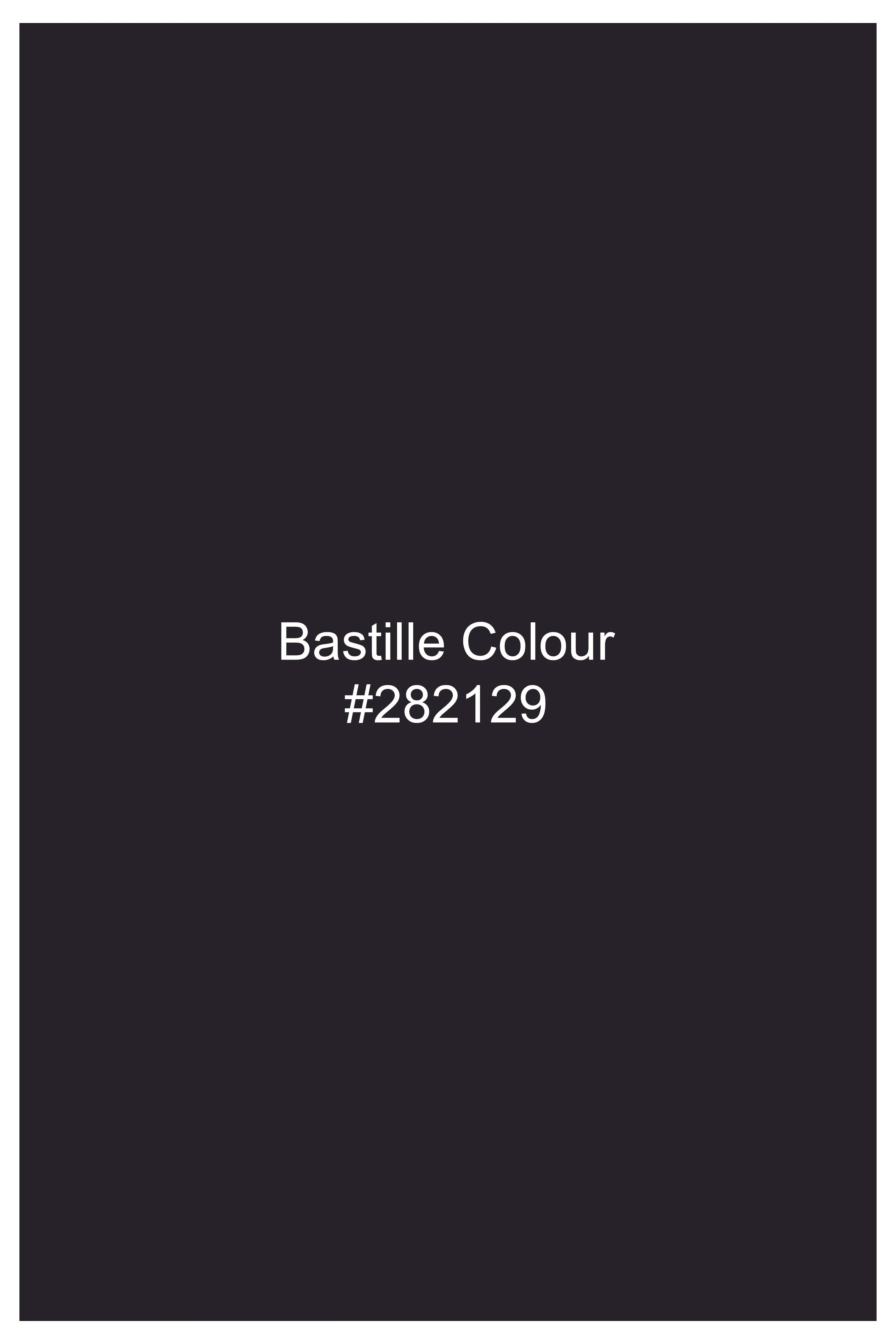 Bastille Purple Solid Wool Blend Double Breasted Blazer