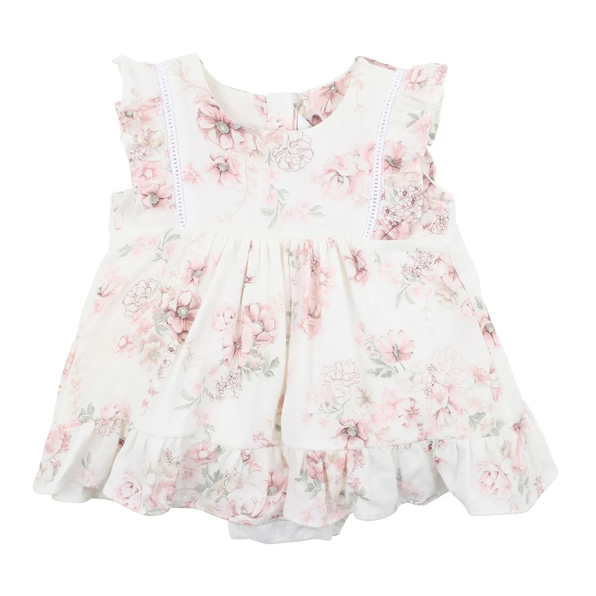 Bebe Amelie Floral Overlay Dress (Size NB-1)