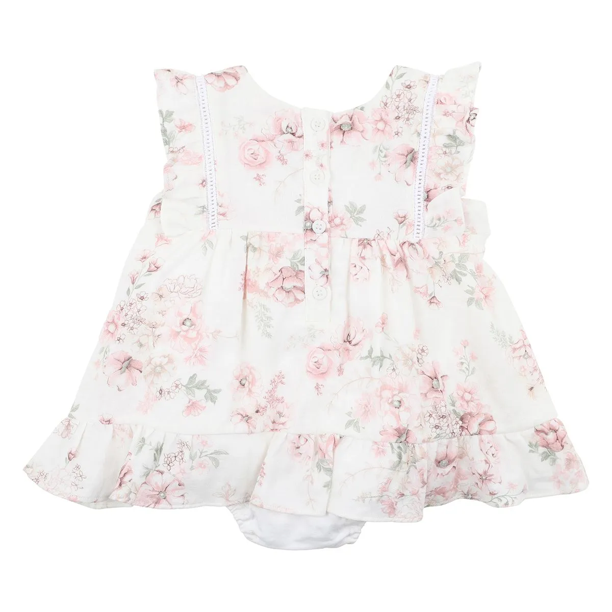 Bebe Amelie Floral Overlay Dress (Size NB-1)