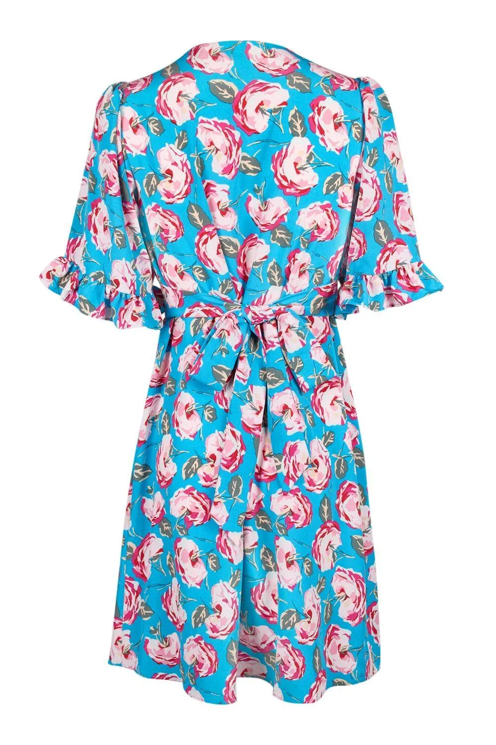Betsey Johnson Tropical Blue Floral Short Sleeve Dress