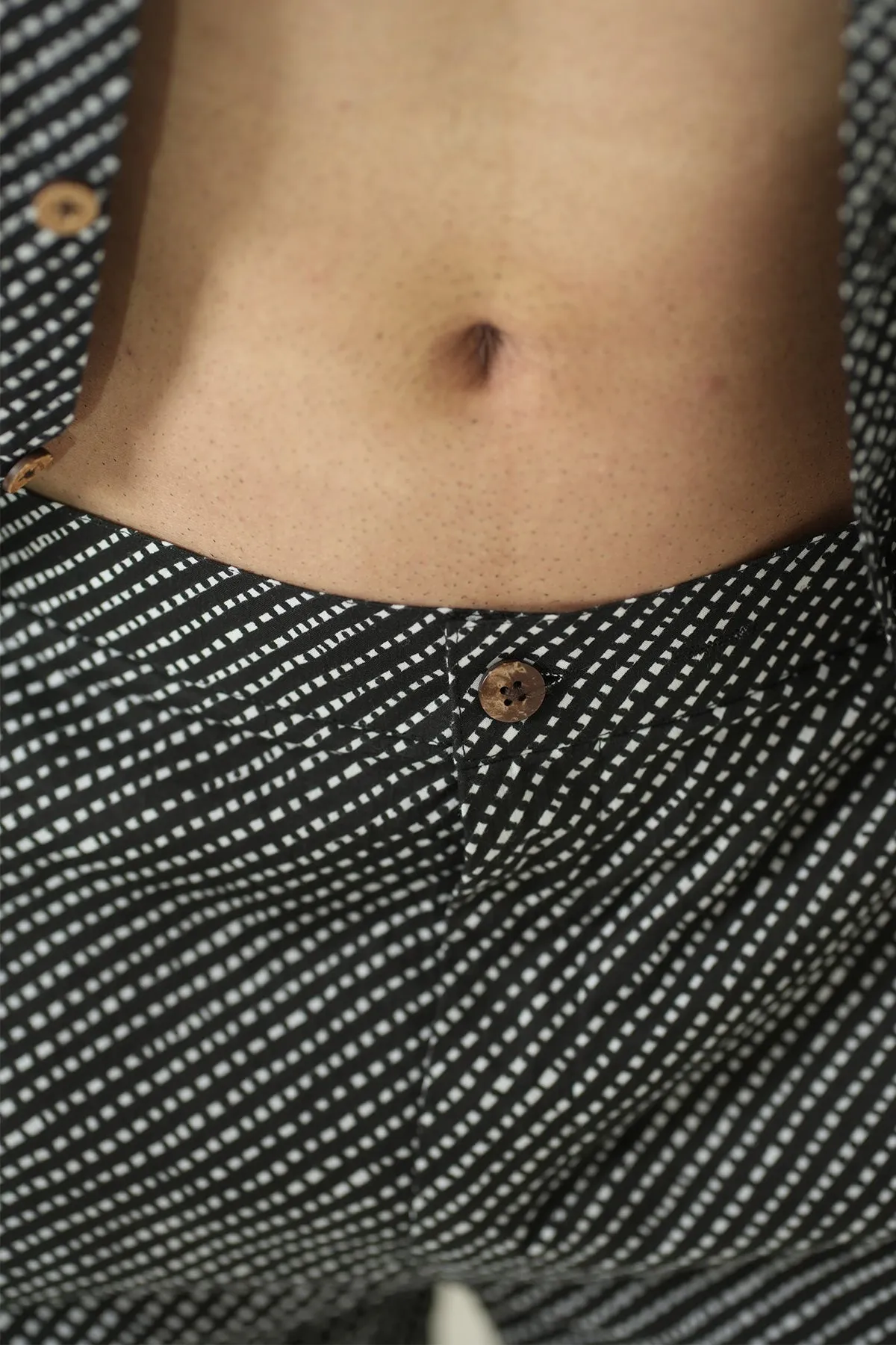 Black Shorts Diagonal Stripes Print, Only shorts Part of Coord Set  | Style Matters