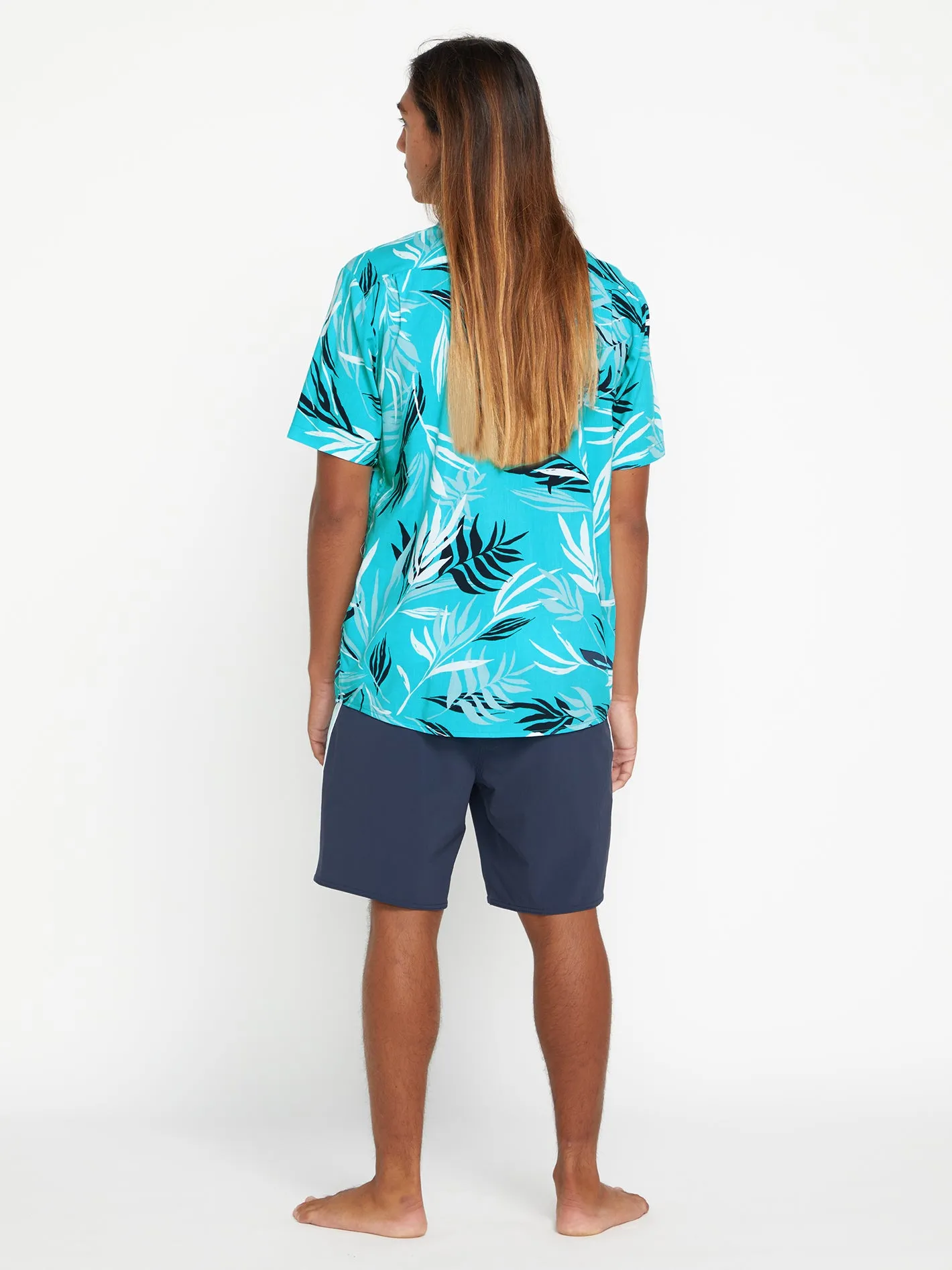 Bleeding Leaf Short Sleeve Shirt - Electric Blue