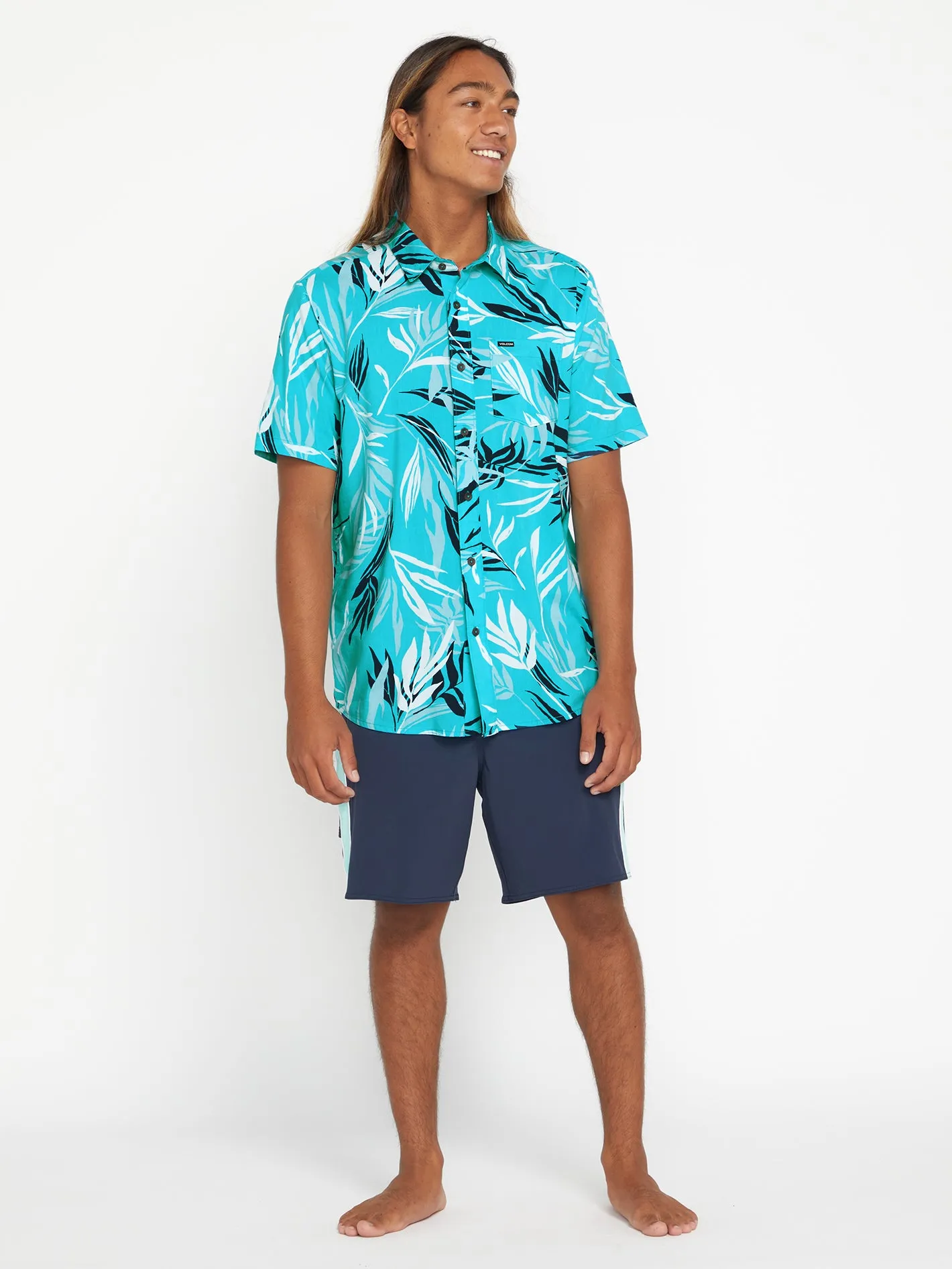 Bleeding Leaf Short Sleeve Shirt - Electric Blue