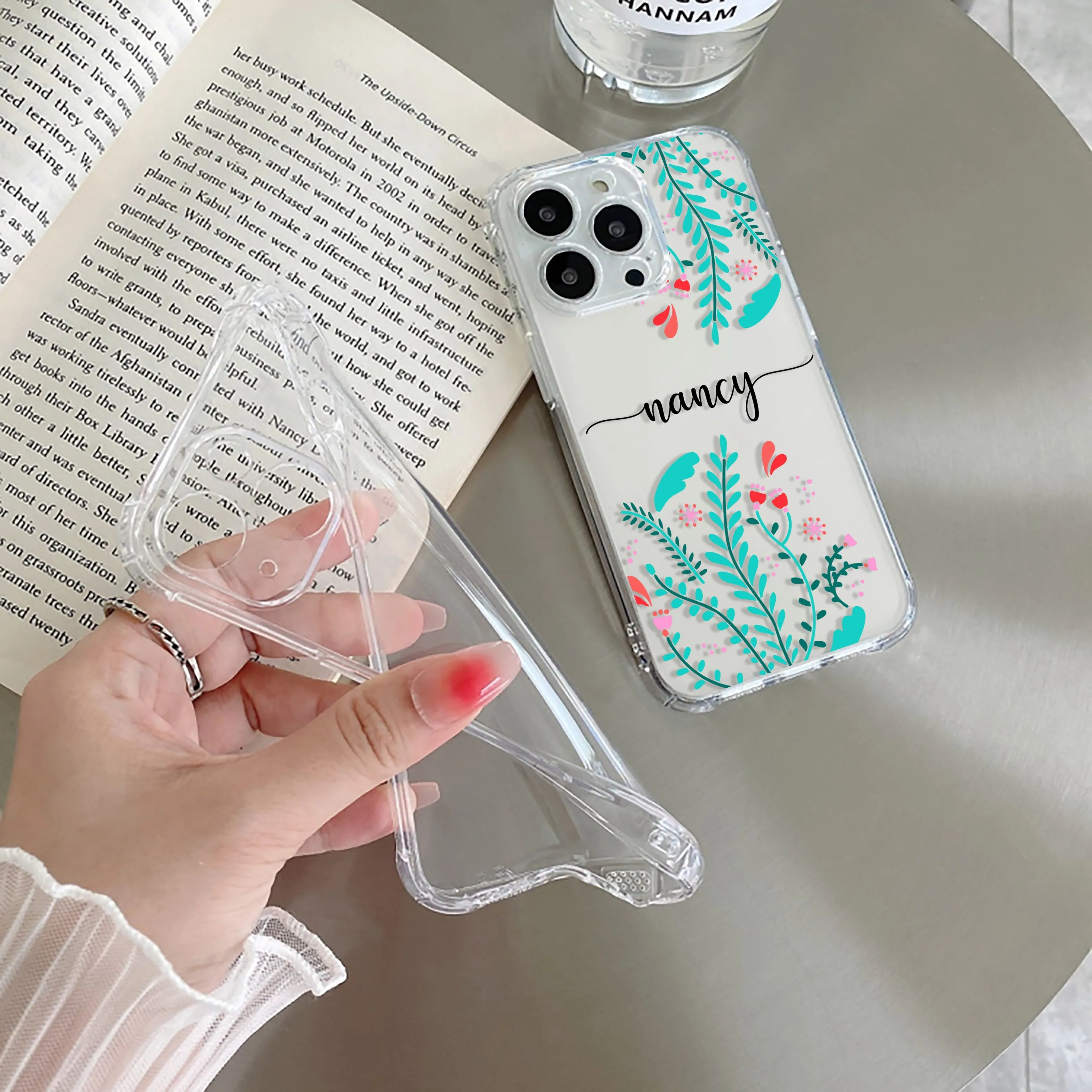 Blue Floral Customize Transparent Silicon Case For Nothing