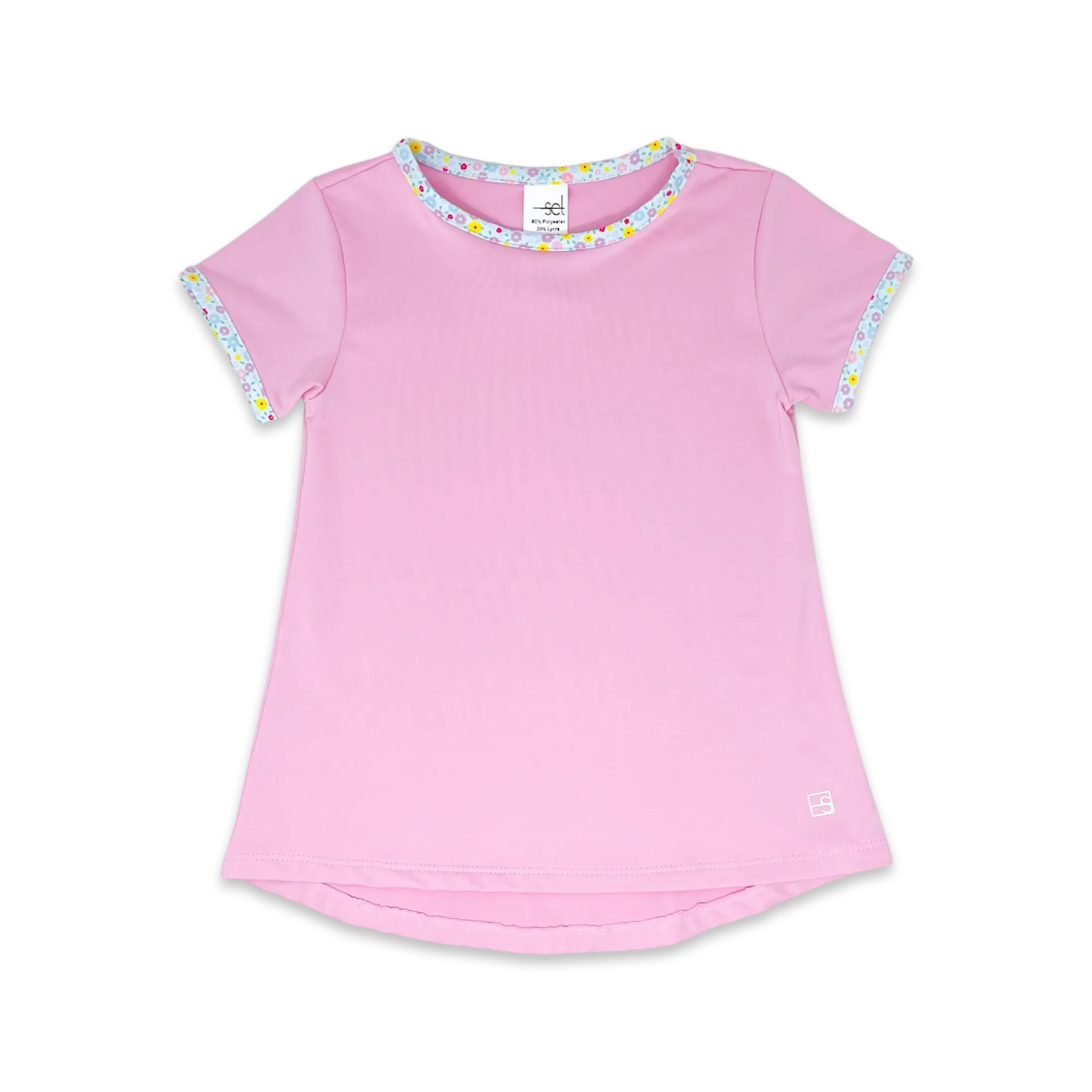 Bridget Basic Tee | Light Pink with Itsy Bitsy Floral (4T)