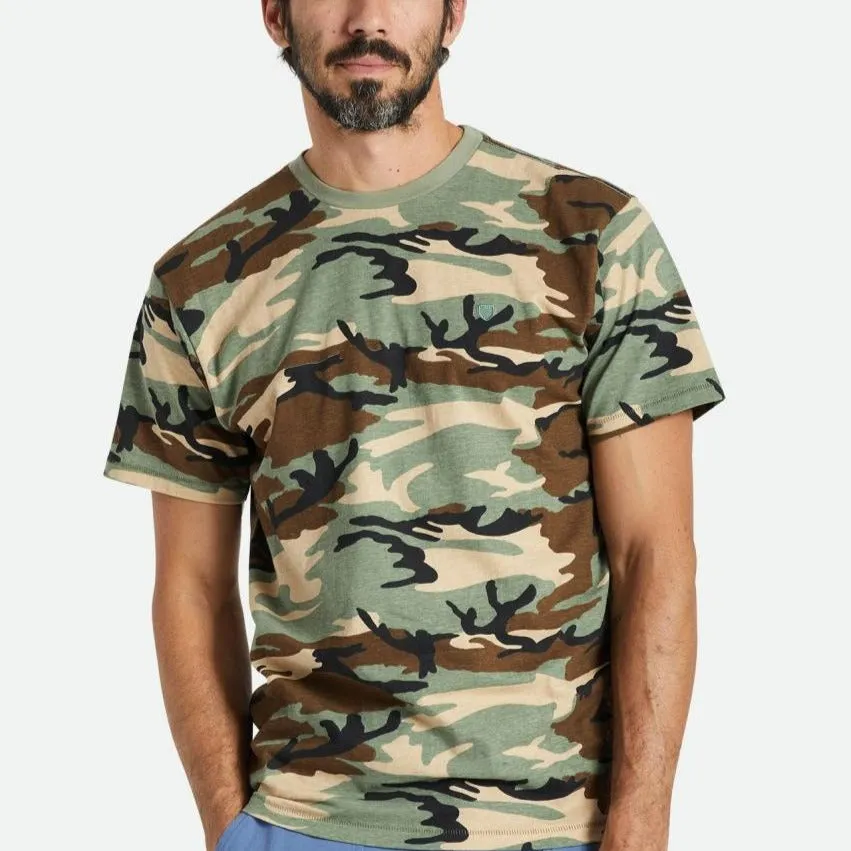 BRIXTON VINTAGE RESERVE S/S TEE CAMO VINTAGE WASH