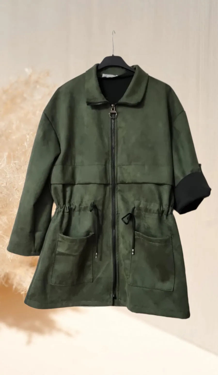 Chaqueta Efecto Ante Cremallera 3 Colores
