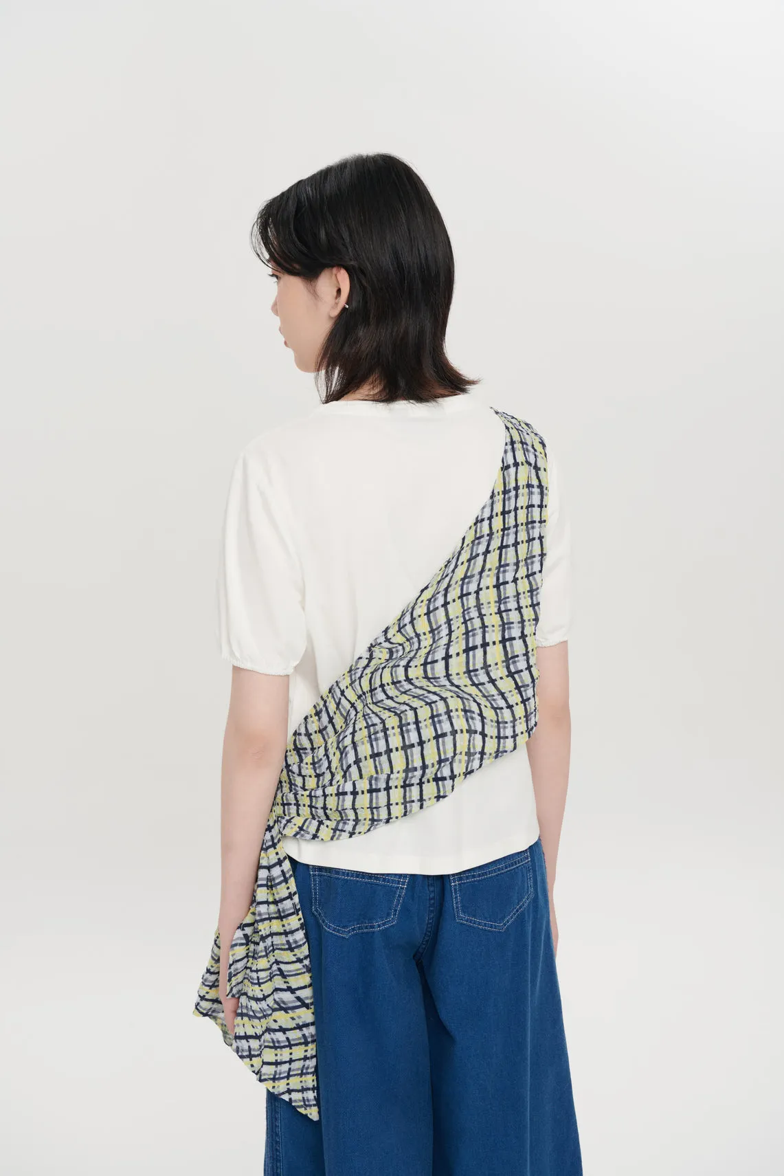 Checked Wrap Tee