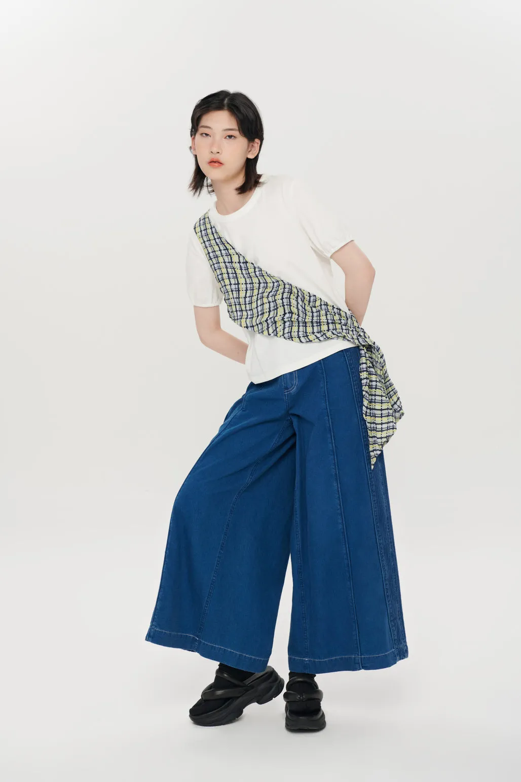 Checked Wrap Tee