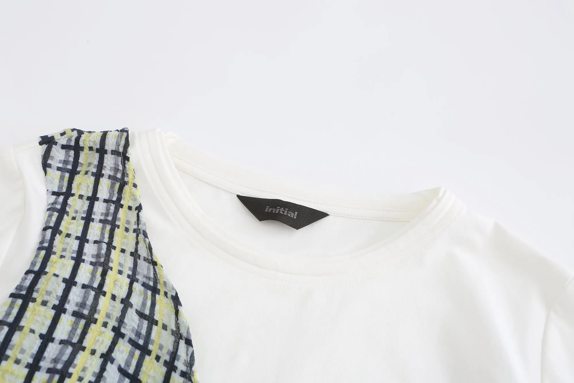 Checked Wrap Tee