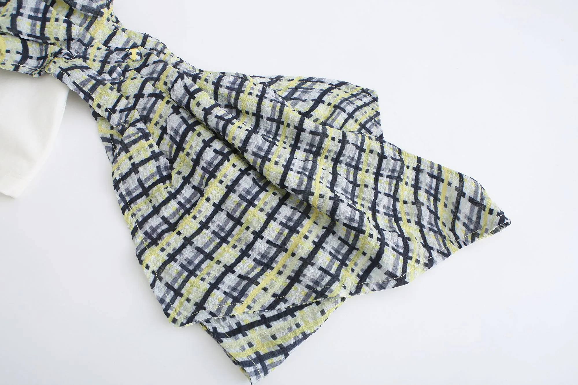 Checked Wrap Tee