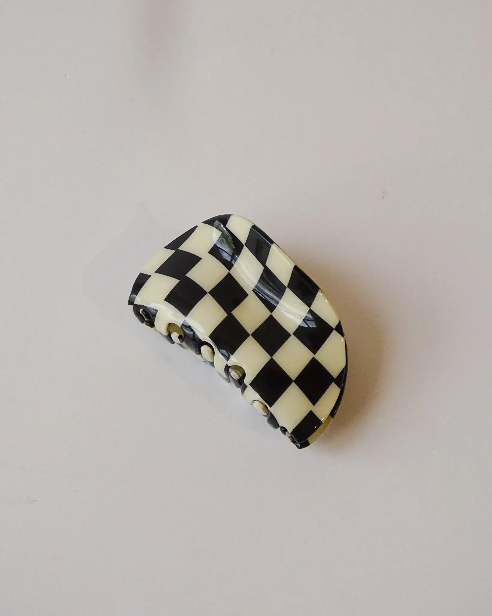 Claw Clip Checked Black White