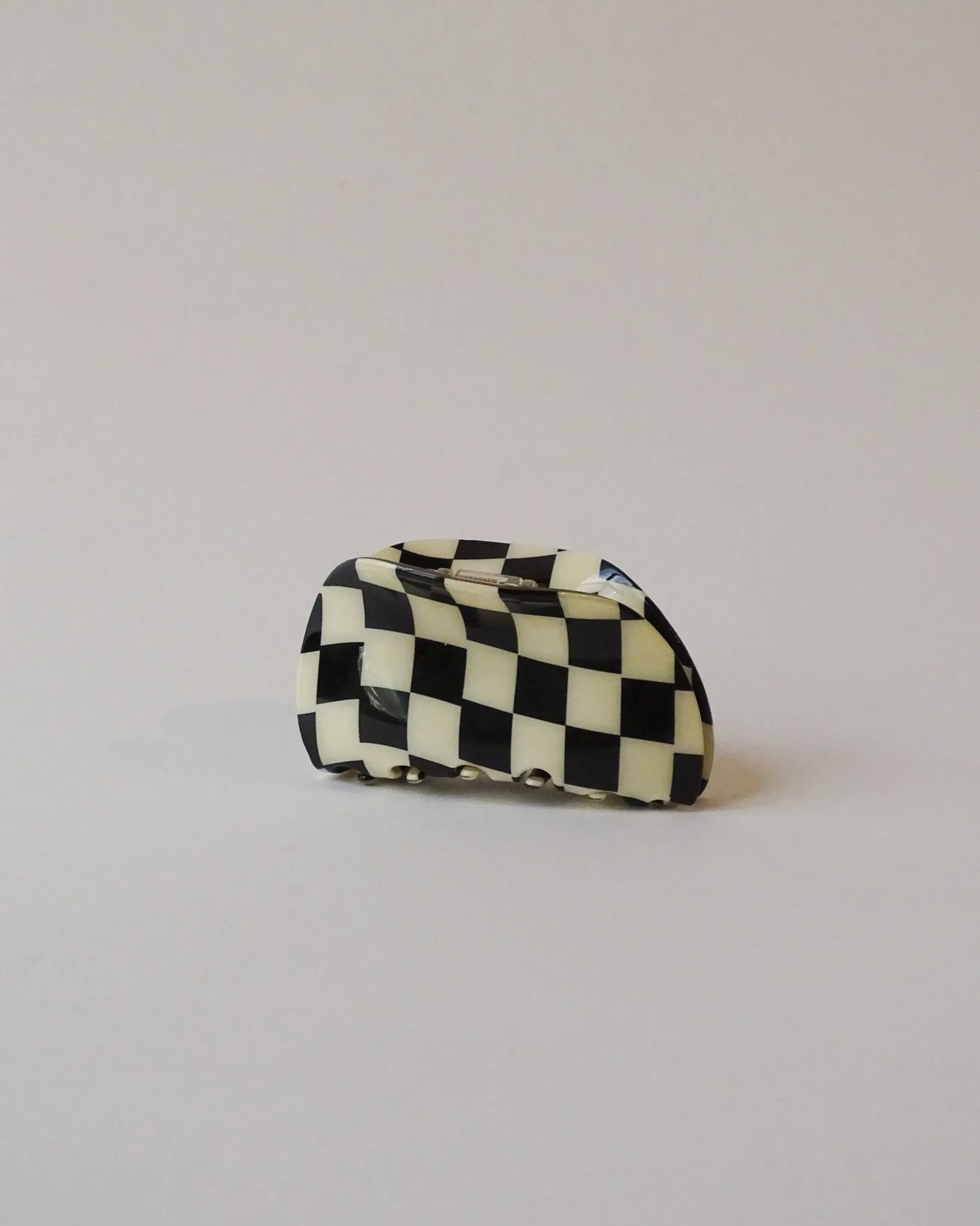 Claw Clip Checked Black White