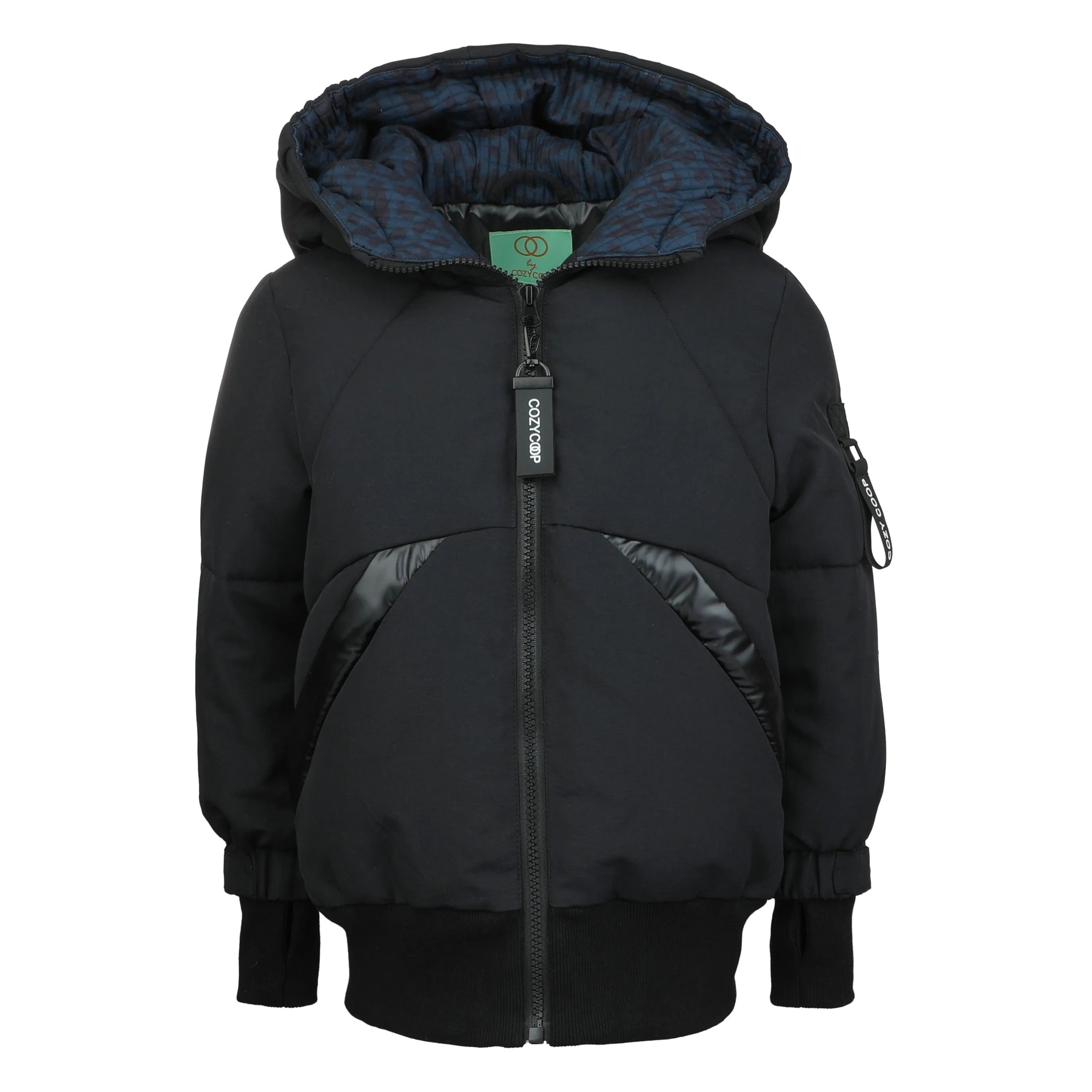coat canvas puffer - black