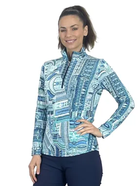 Corsican Polo Long Sleeve Aquamarine GTZ