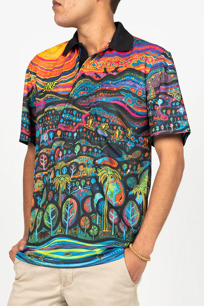 Currumbin Sunset Recycled UPF50  Unisex Polo Shirt