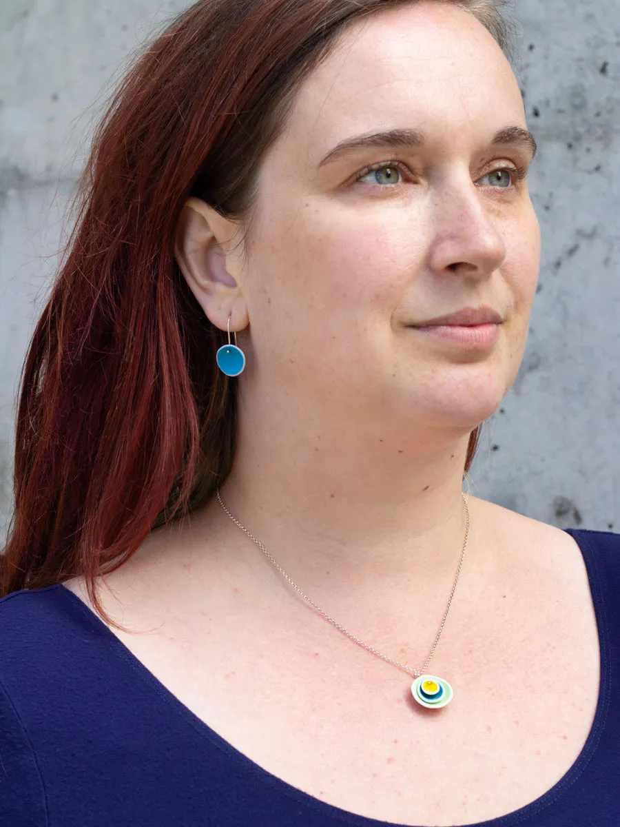 Dark Blue Porcelain Medium Pod Earrings