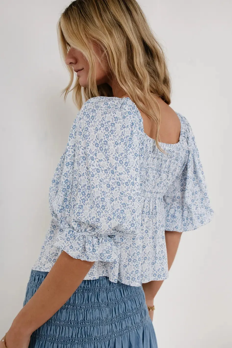 Donna Cropped Floral Blouse - FINAL SALE