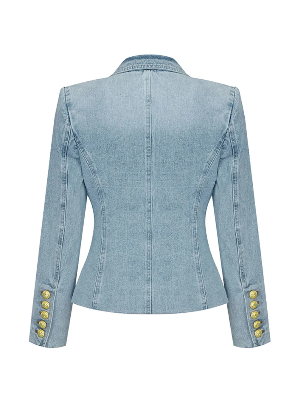 Double Breasted Denim Blazer