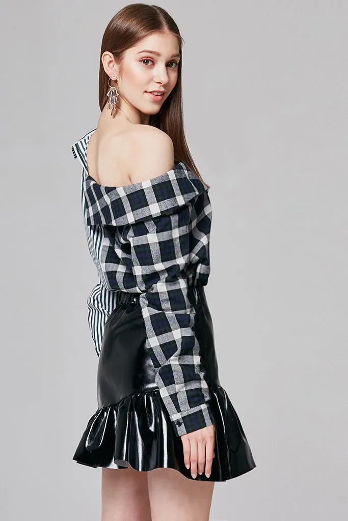 Erica Multi-print One Shoulder Shirt