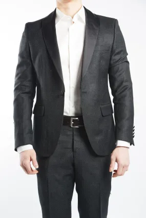 Euro Mini Grid Tuxedo Blazer