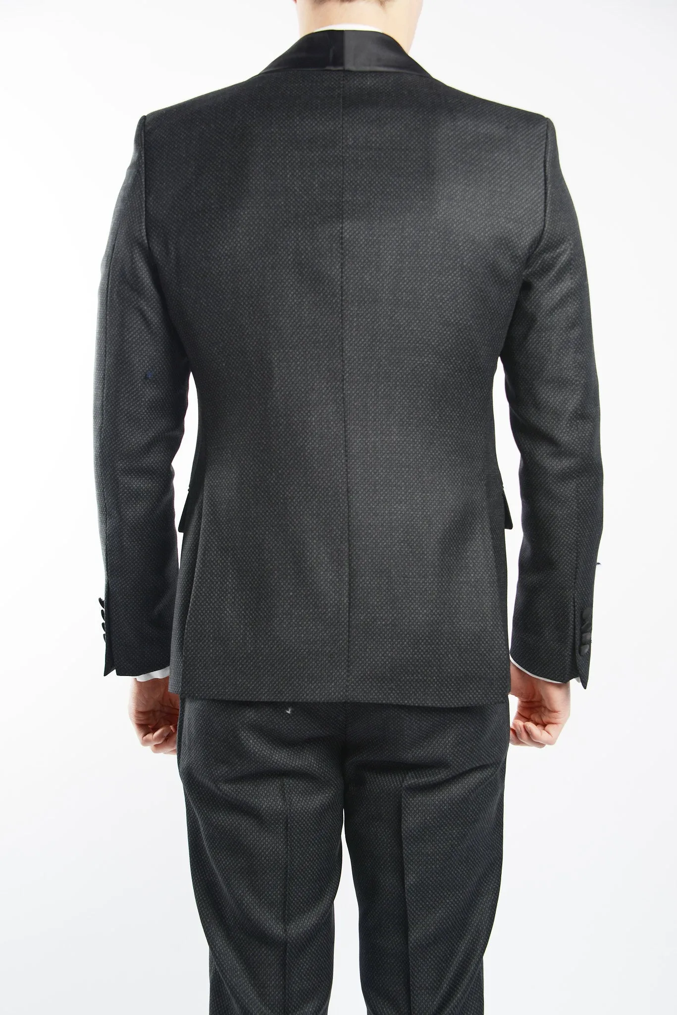 Euro Mini Grid Tuxedo Blazer