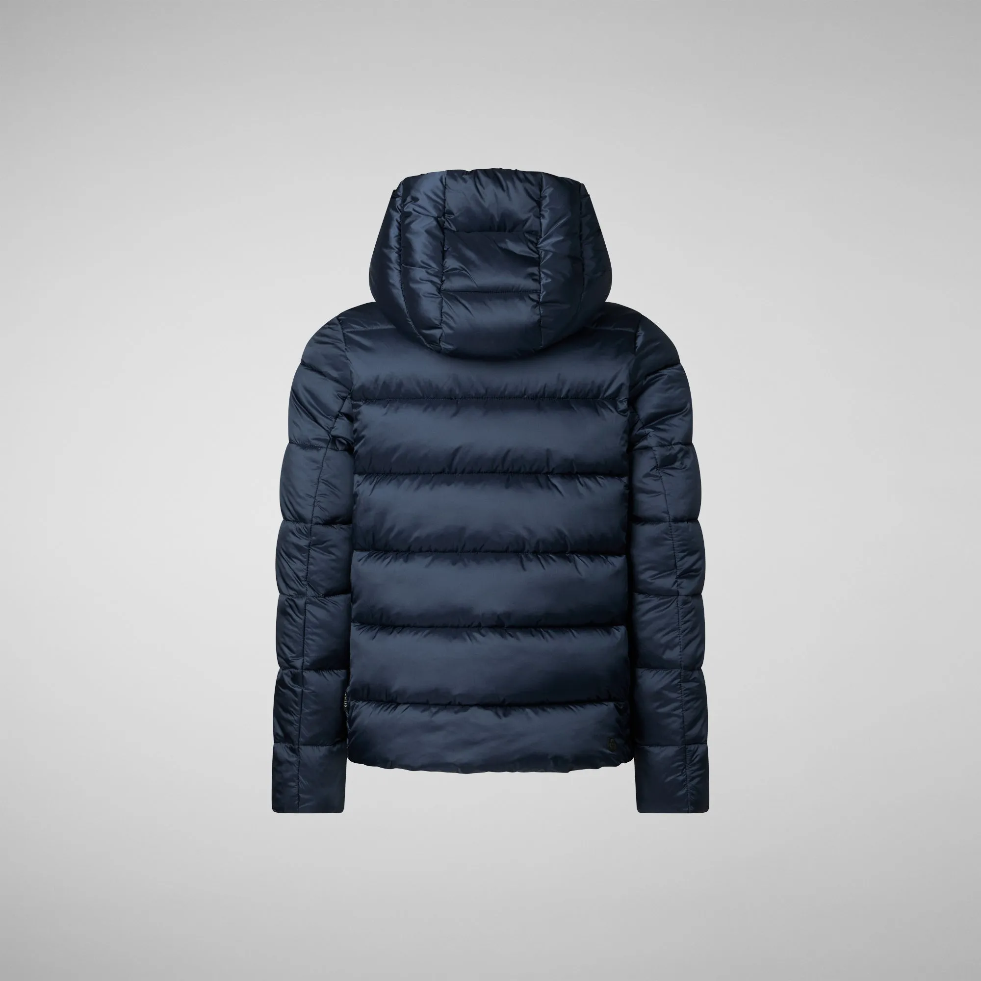 Girls Faux Animal-Free Puffer Jacket in Night Blue - Stylish and Cozy Bibi Design