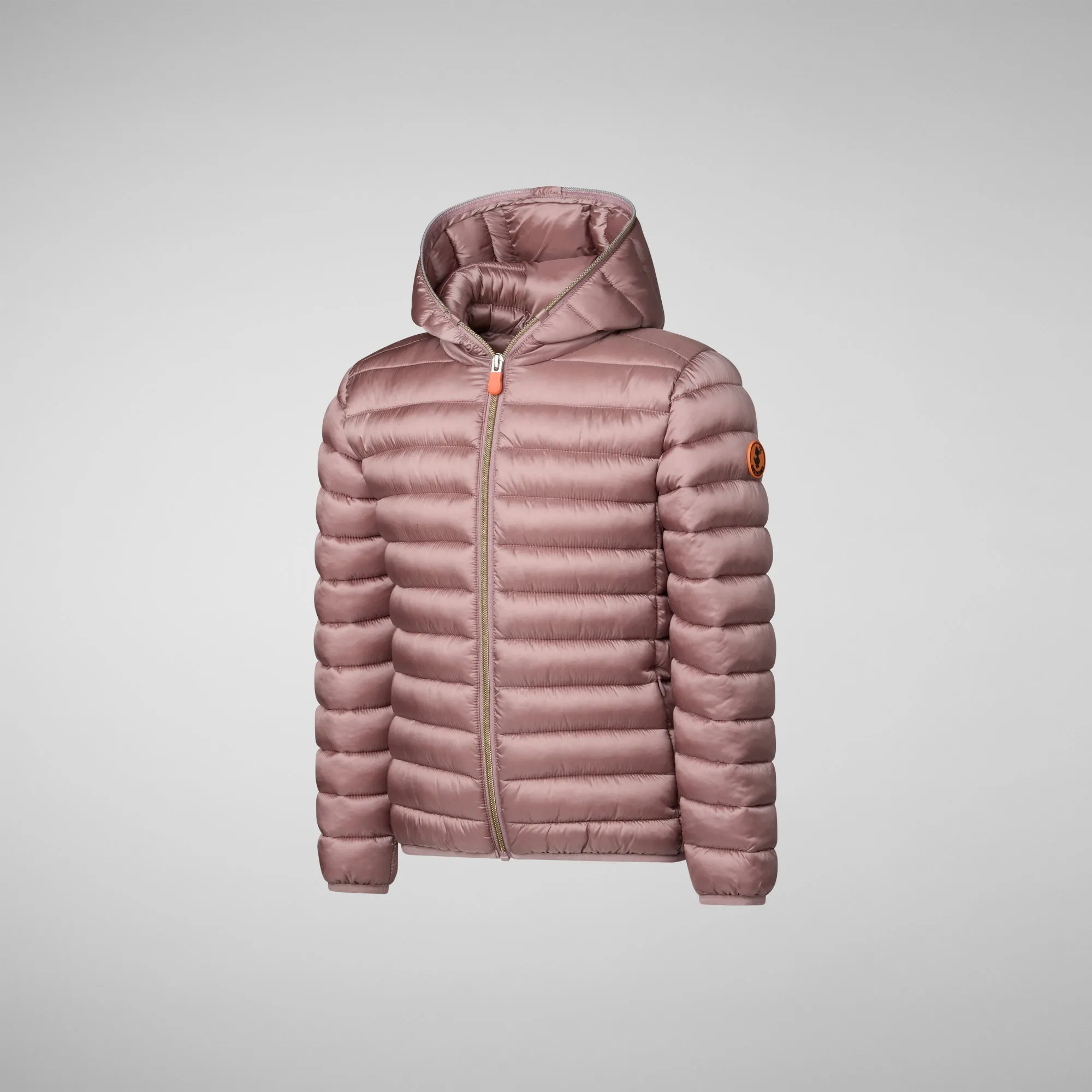 Girls' animal free puffer jacket Iris in misty rose