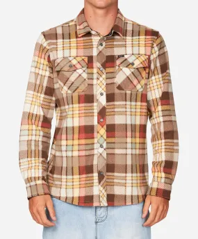 Glacier Plaid Superfleece Flannel Shirt - Light Khaki