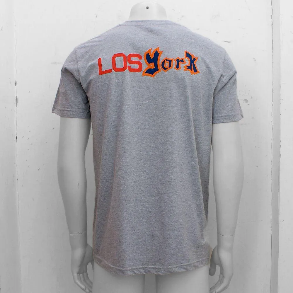 Grey Los York Print T Shirt Top