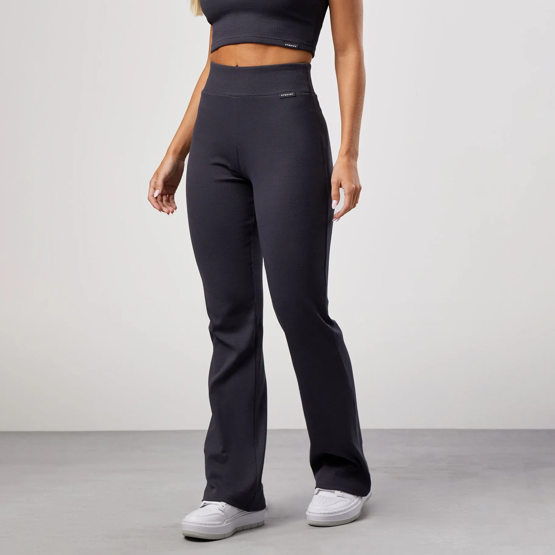 Gym King 365 Rib Flared Legging - Dark Pewter