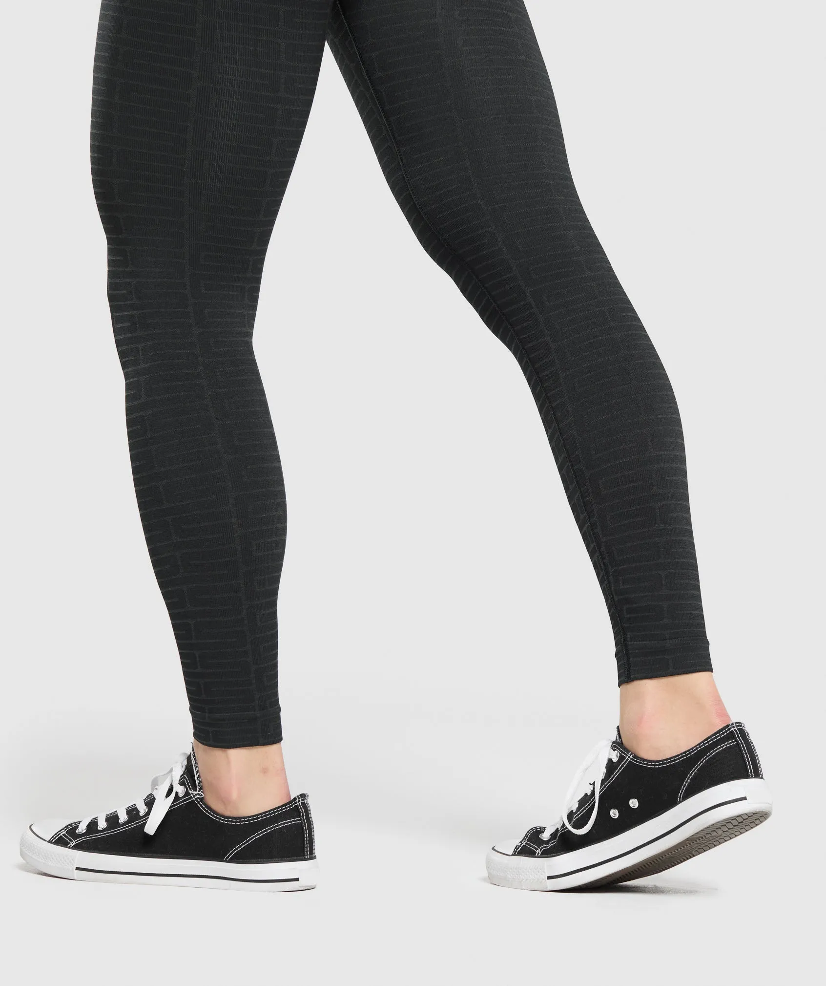 Gymshark Adapt Monogram Seamless Leggings - Black/Pitch Grey