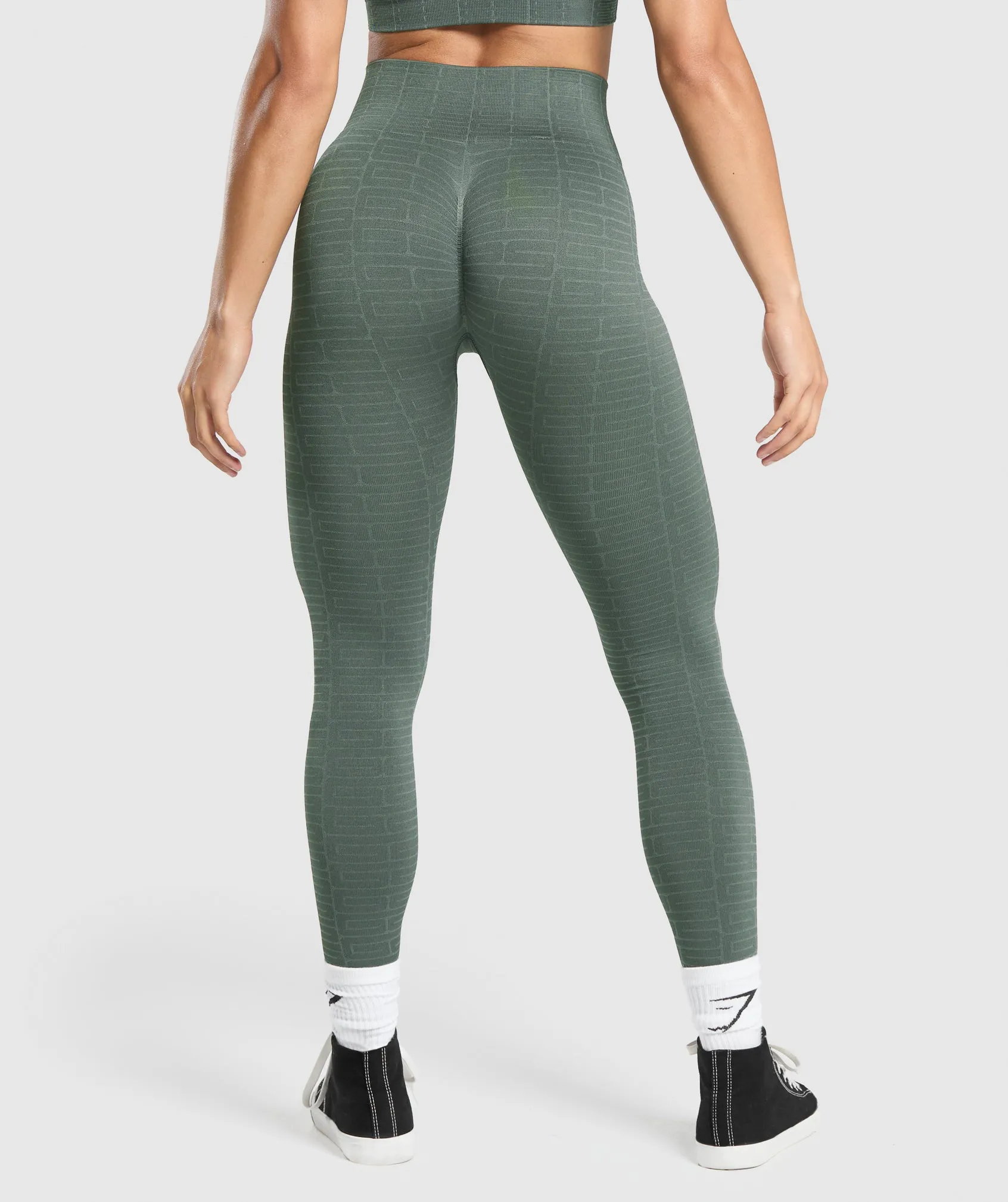 Slate Teal/Cargo Teal Gymshark Adapt Monogram Seamless Leggings - Stylish and Comfortable Womens Athletic Wear