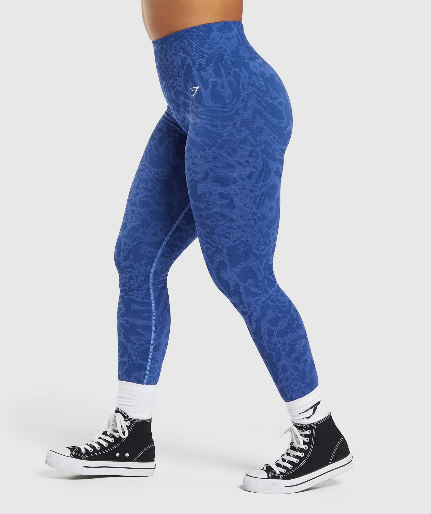 Optimized Wave Blue/Iris Blue Gymshark Adapt Safari Seamless Leggings for Workout