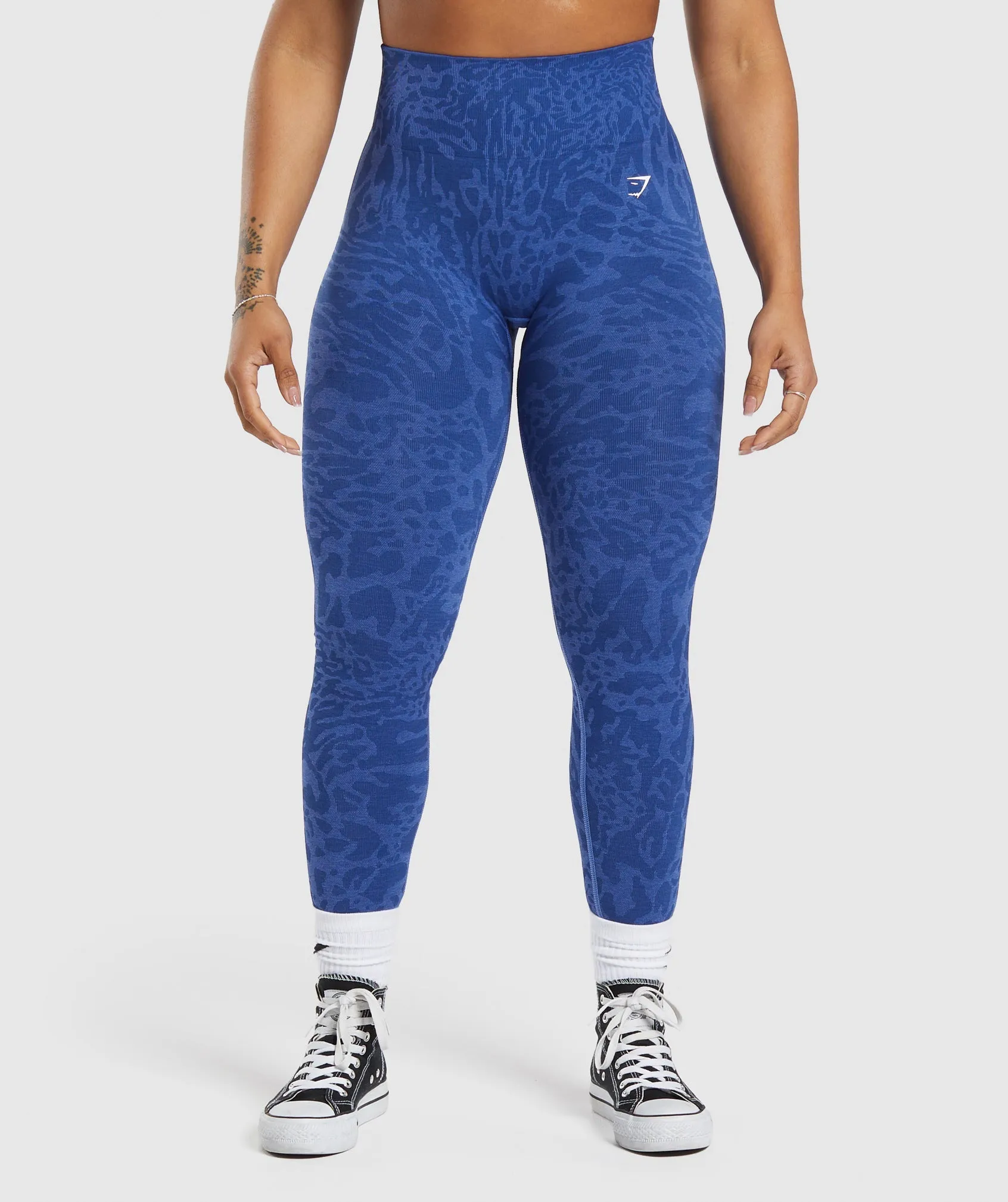 Optimized Wave Blue/Iris Blue Gymshark Adapt Safari Seamless Leggings for Workout