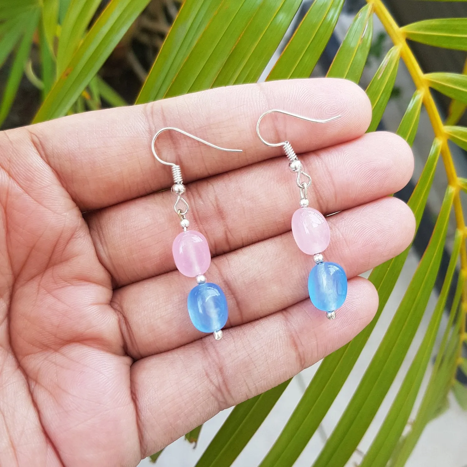 Imeora Multicolor Quartz Double Line Necklace With Earrings