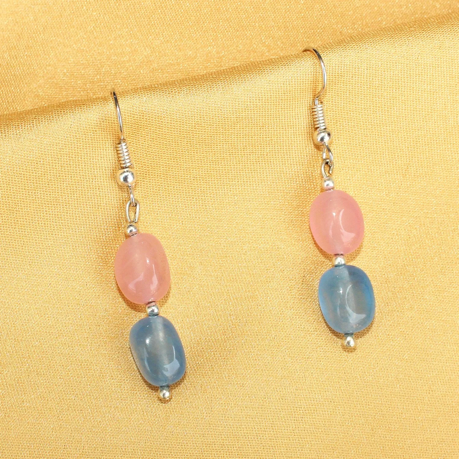 Imeora Multicolor Quartz Double Line Necklace With Earrings