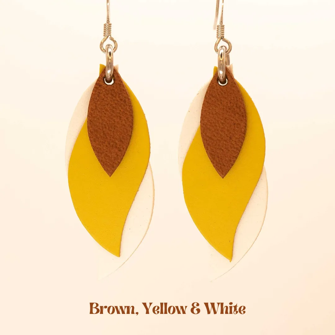 KI & Co - Leather Leaf Earrings Various