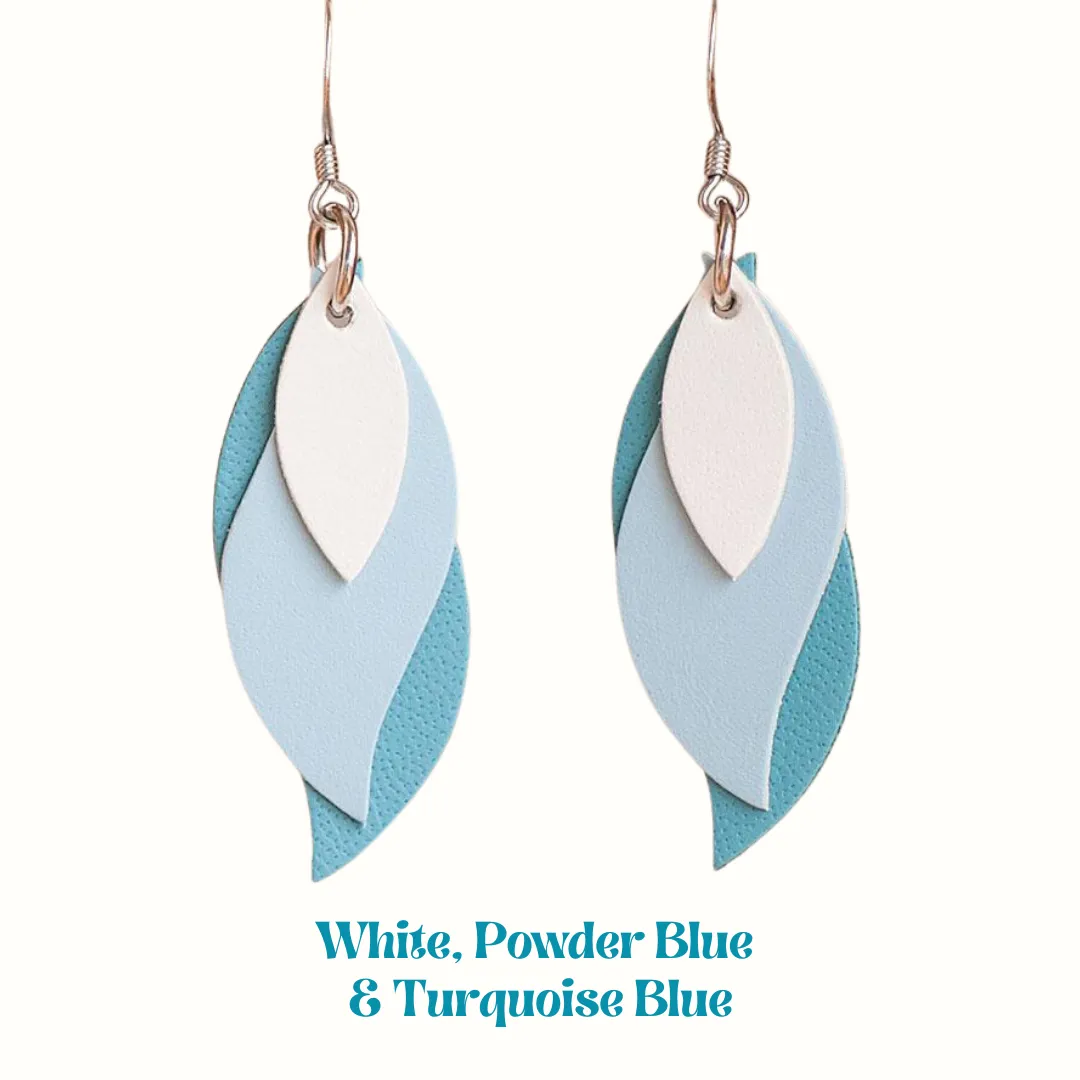 KI & Co - Leather Leaf Earrings Various